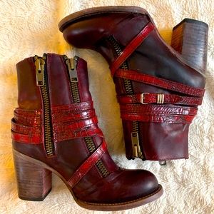 Freebird by Steven Red Balboa Booties sz 8